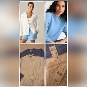 2pc M Bundle J. Crew Cardigan Madewell CloudSoft Crewneck Sweater Alpaca Wool